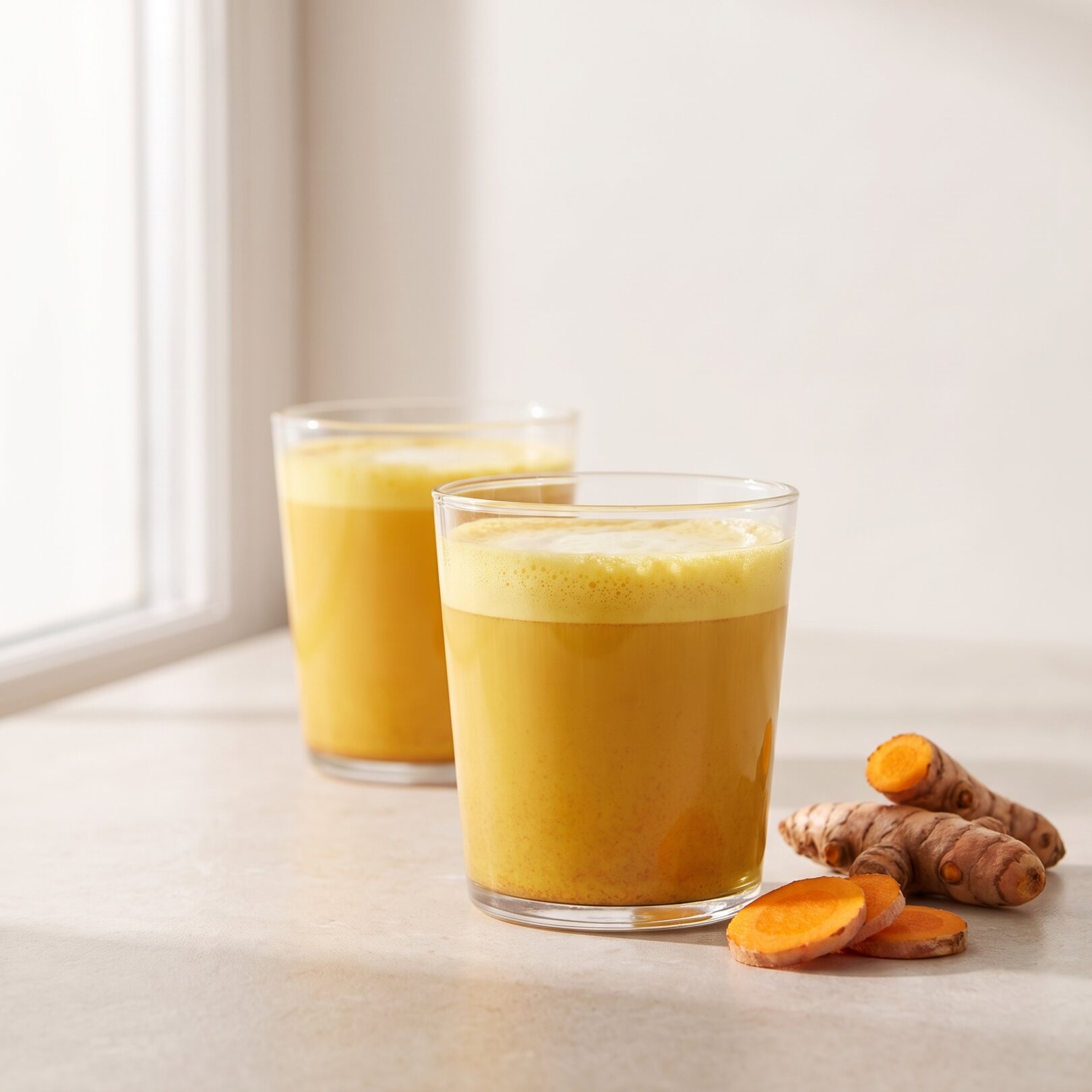 Turmeric lattes made with turmeric