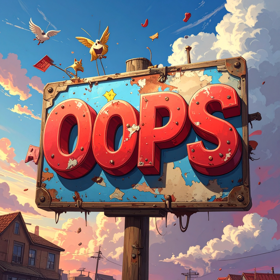 an oops sign saying you need to re-enter your information.
