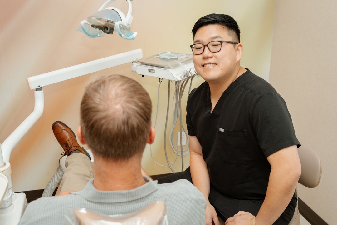 Dr. James Chon with a patient
