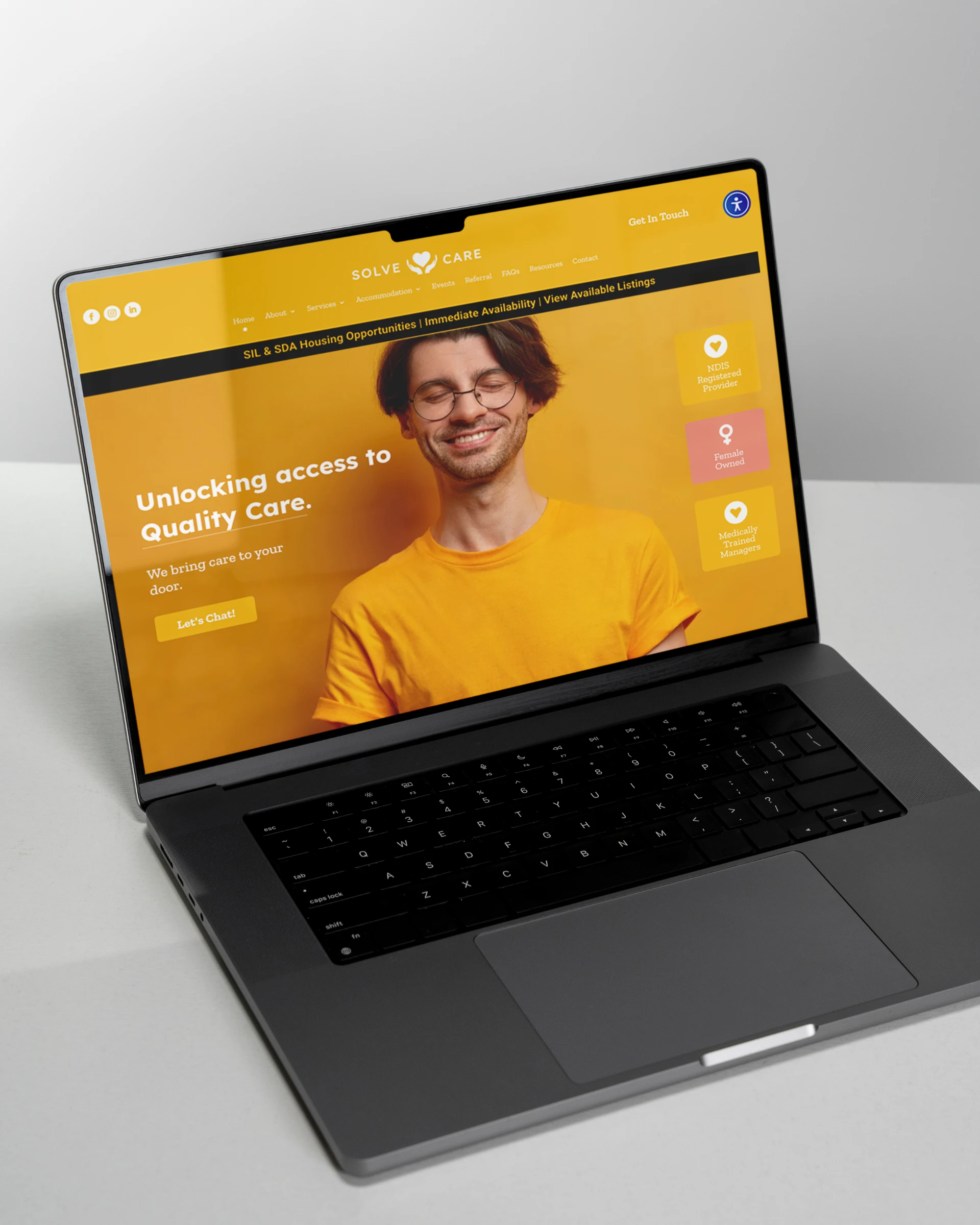 Website design mockup for NDIS by Adcraft Studio.