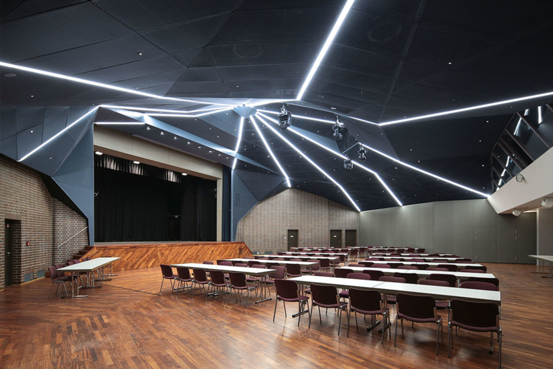 Expanded Mesh Ceiling System Installed in a theatre
