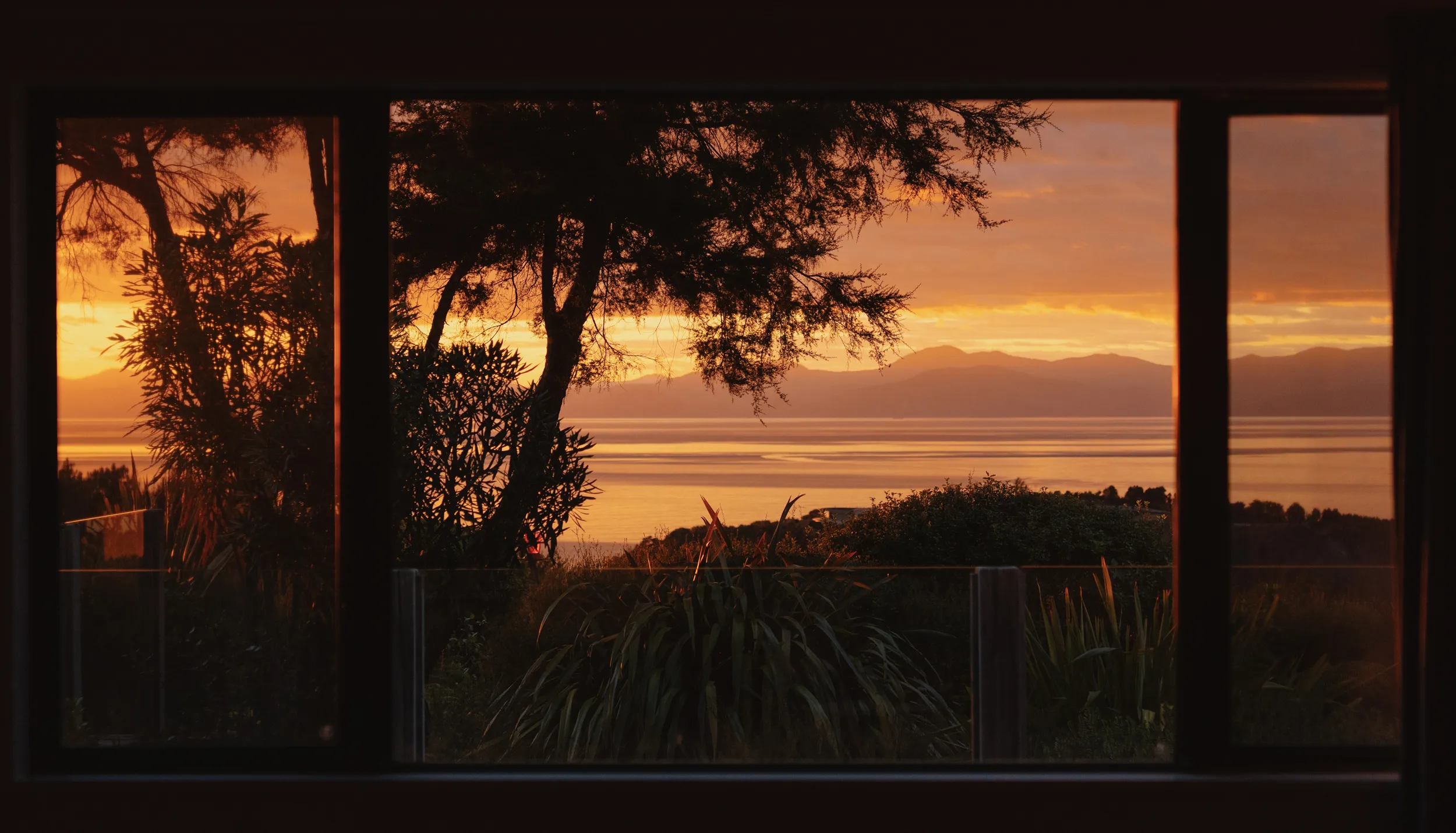 View from Domu at sunset