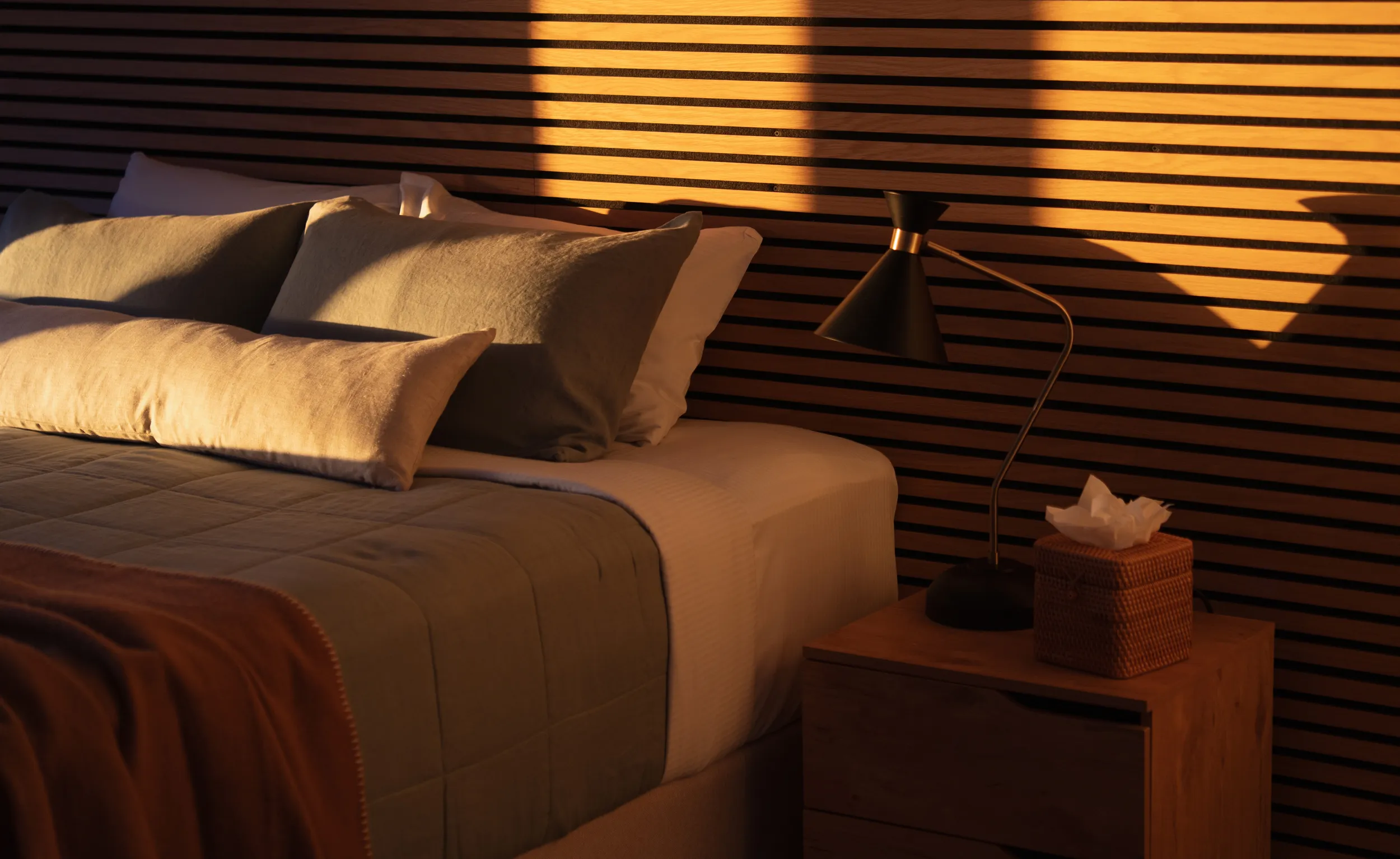 Domu room at sunset