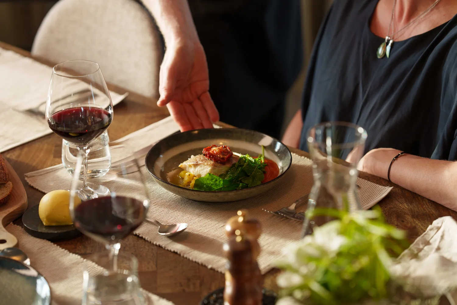 Serving food at Domu