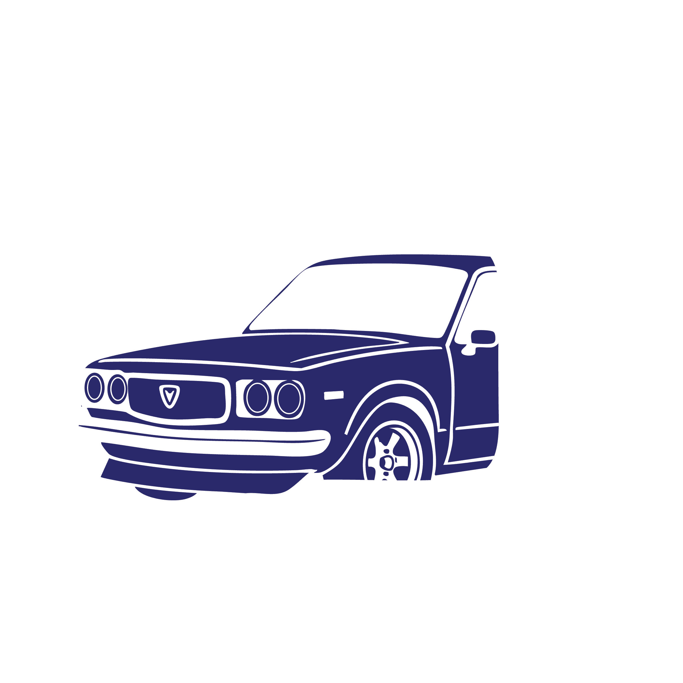 Illustration of a vintage car emerging from an old-fashioned TV with antennas and dials.
