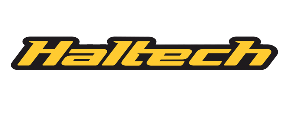 Haltech brand logo in bold yellow text with a black background outline.