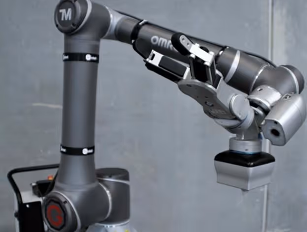 A robot arm working in a factory