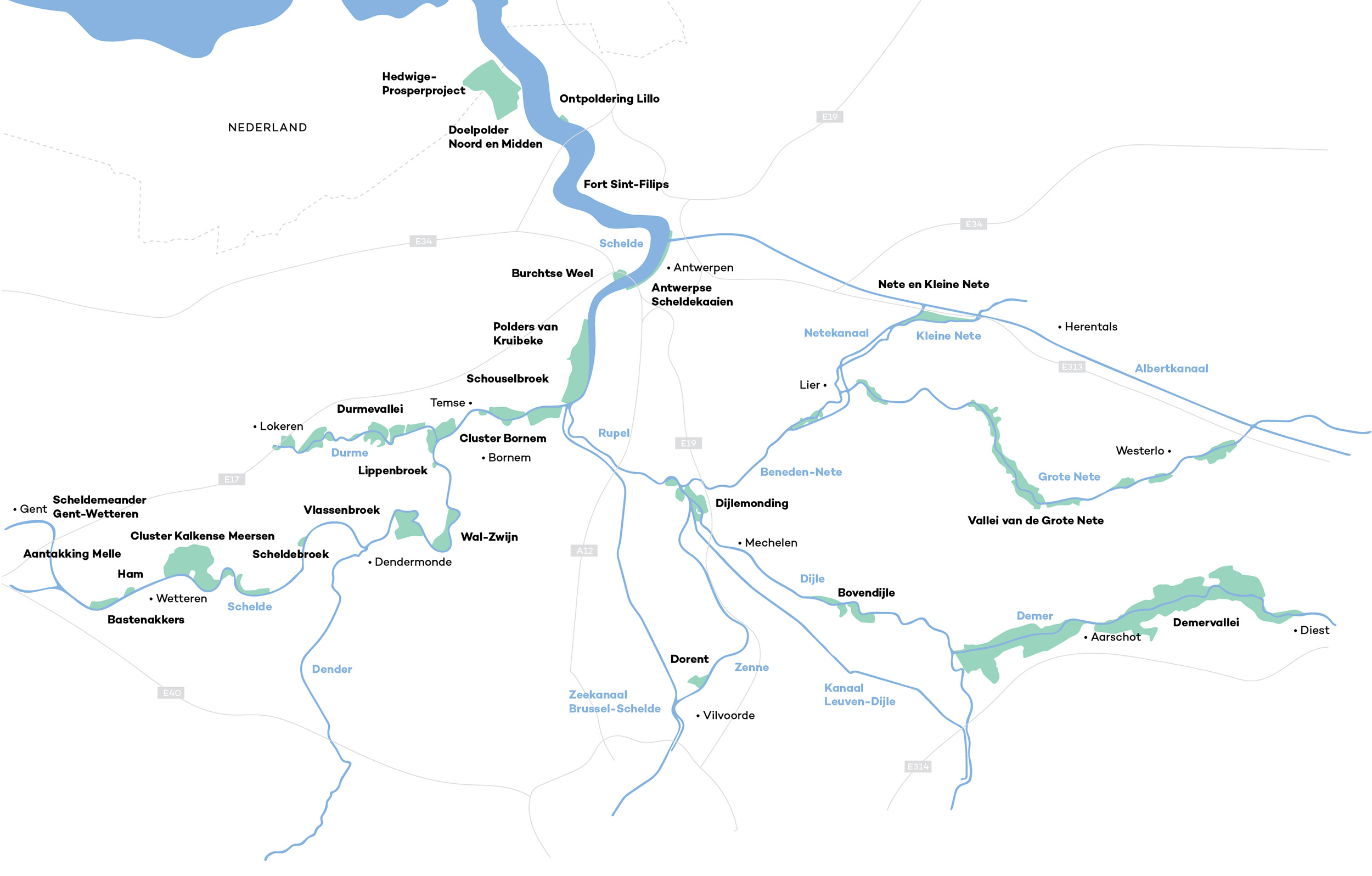 Sigmaplan overzichtskaart