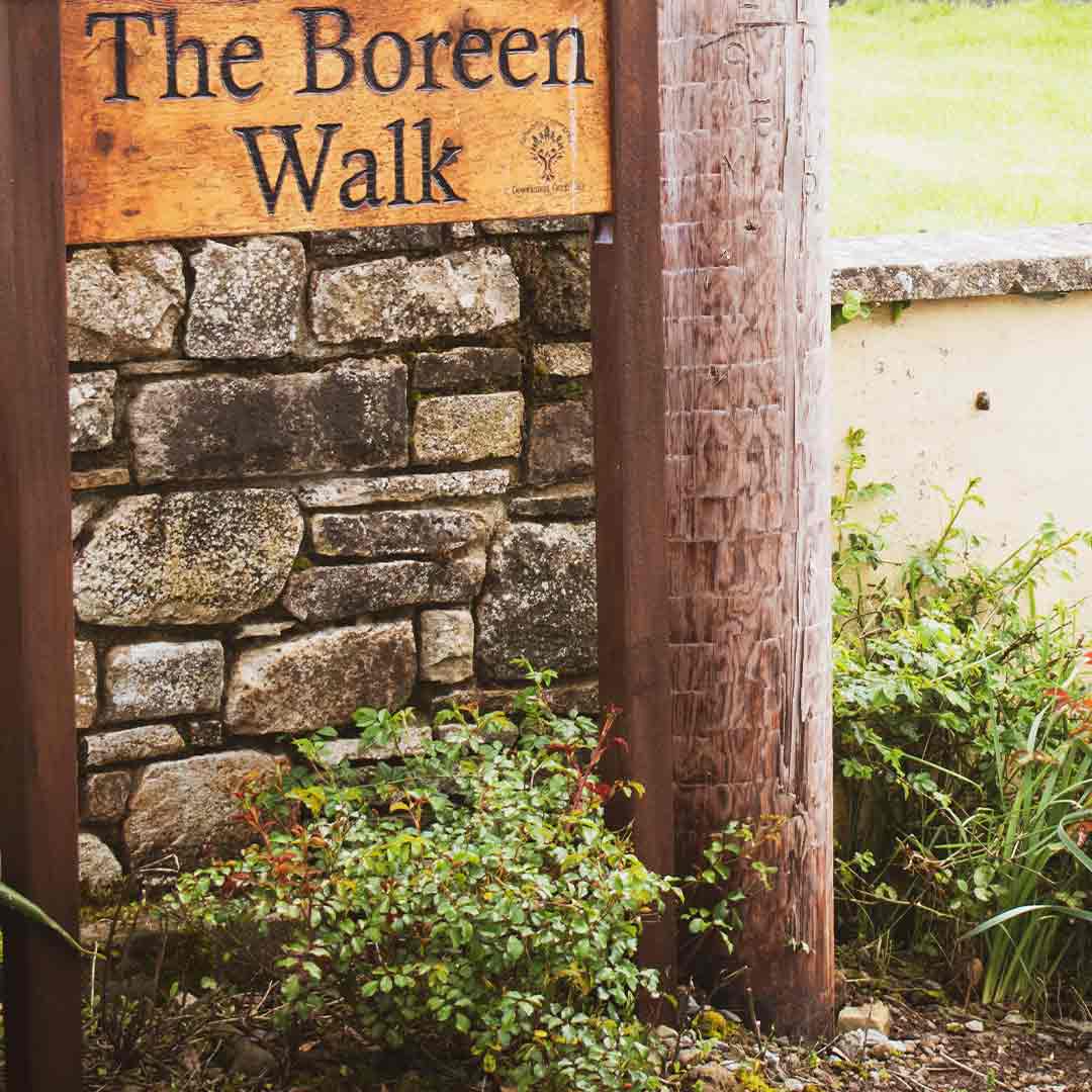 A photo of the Boreen Walk timber sign 