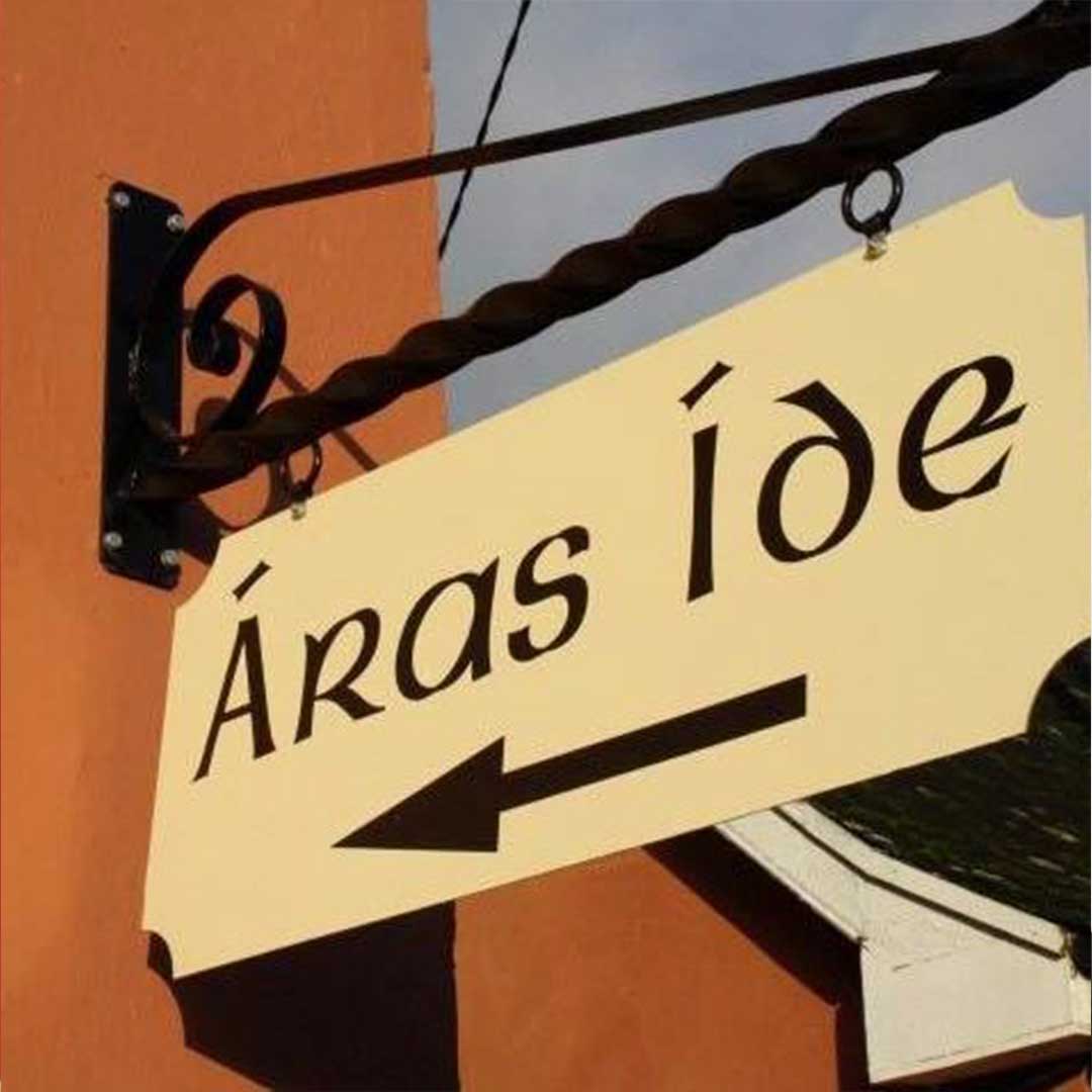 The Aras Ide sign on a wall outside building in Kilmeedy