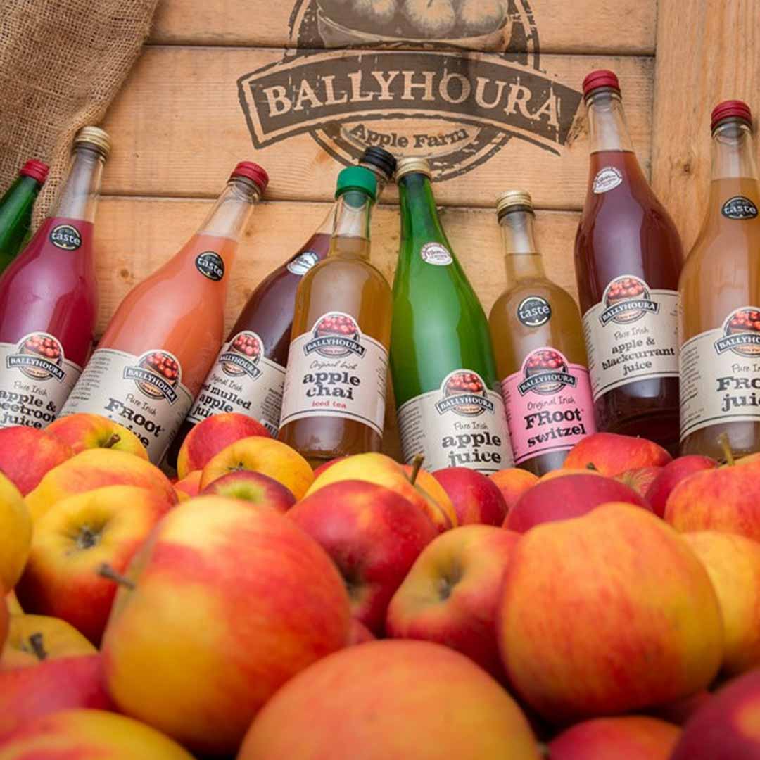 A selection of bottles of Ballyhoura Apple Juice