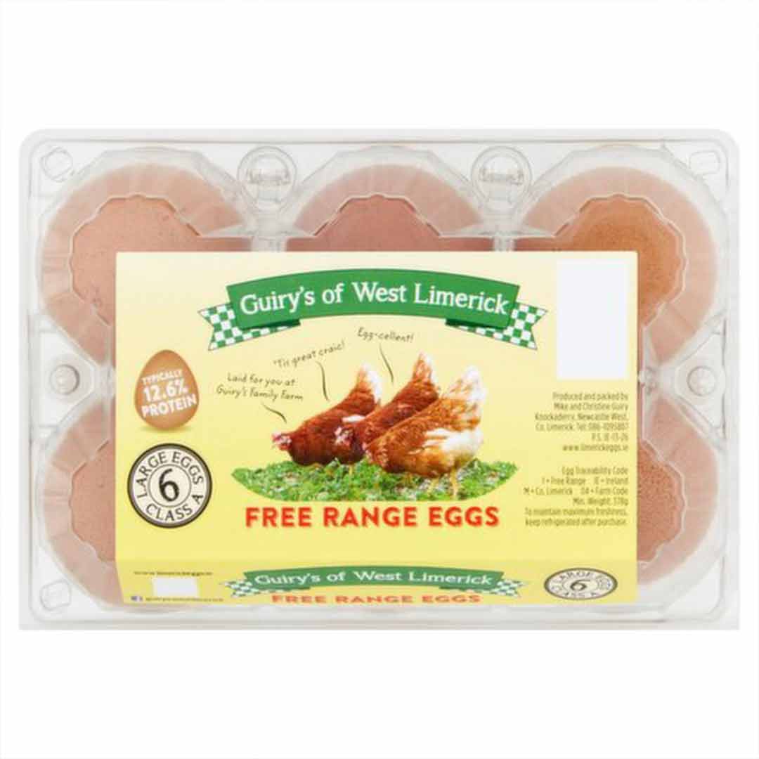 A half dozen free range eggs from Guiry's Farm