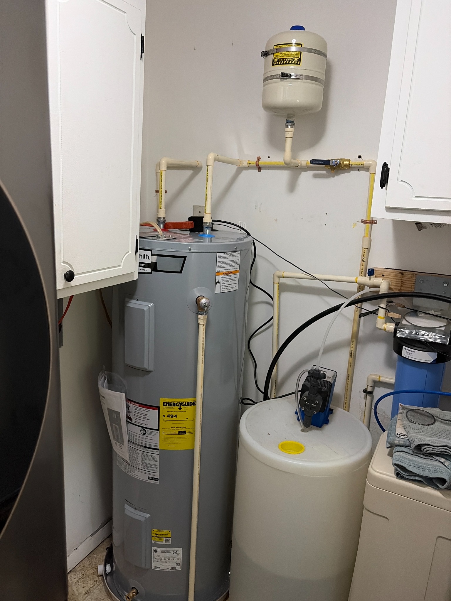 New 50-gallon A.O. Smith water heater with expansion tank installed in West River, Maryland