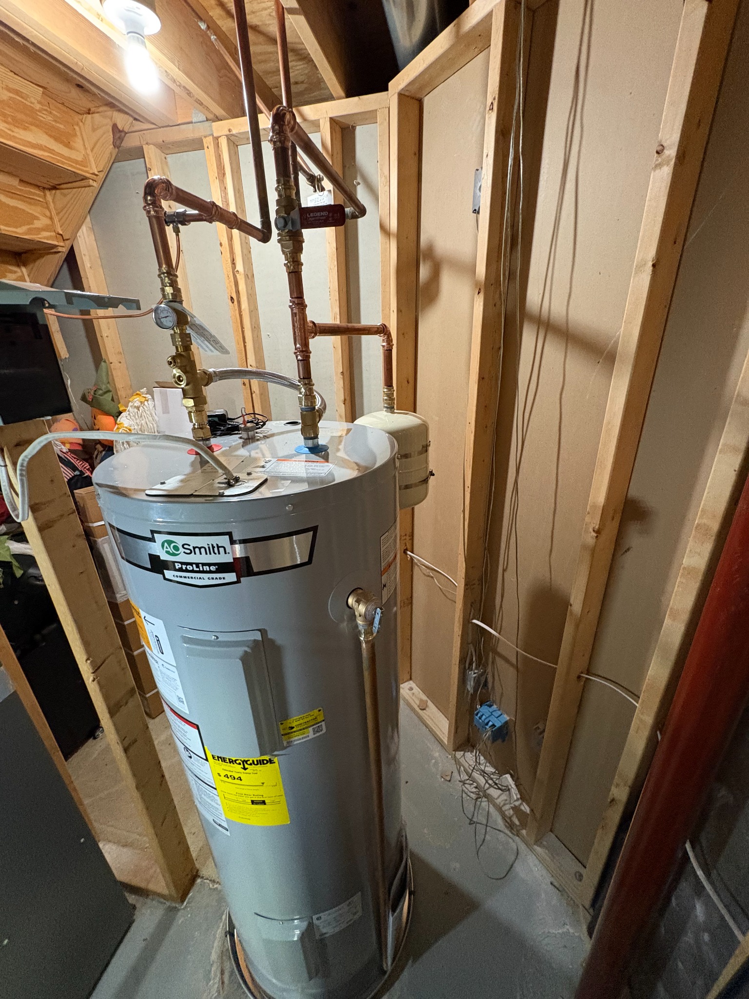 New electric water heater with tank booster and powered anode installed in Edgewater, Maryland