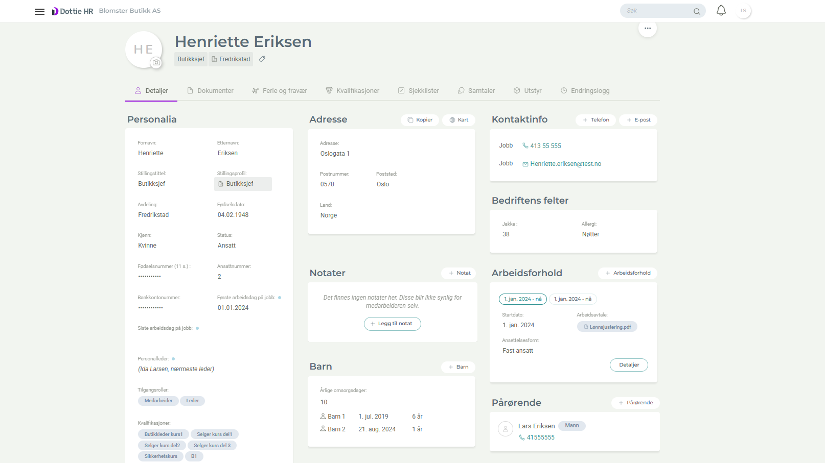 Dottie HR - Sikker forvaltning av persondata