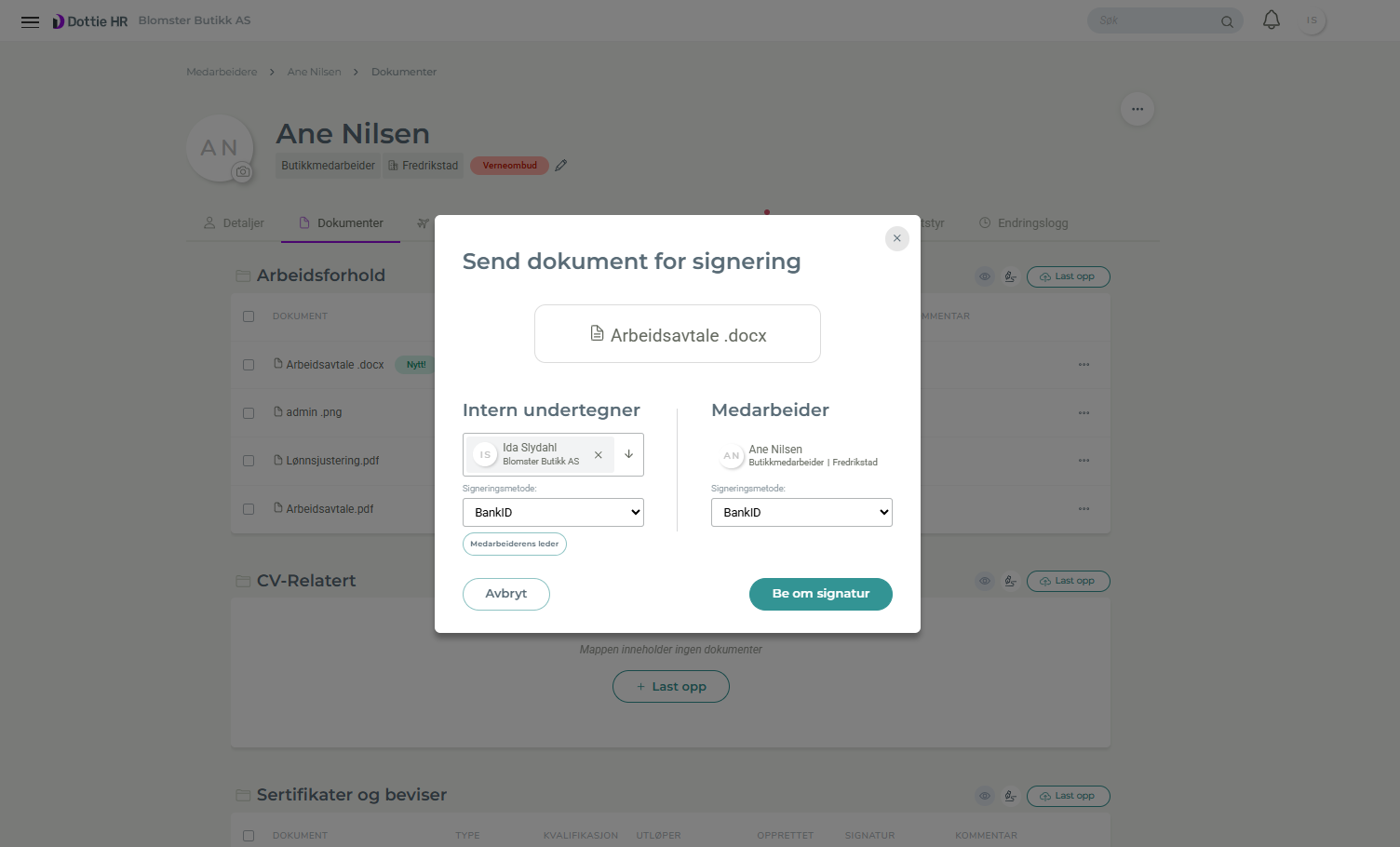 Dottie HR - Digitale arbeidskontrakter
