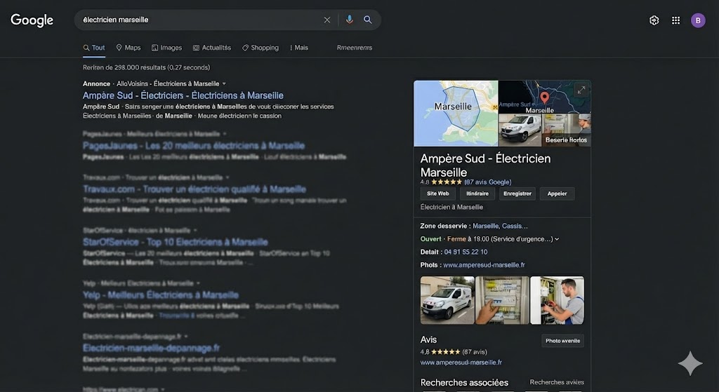 Google My Business / Google Business Profile pour artisans