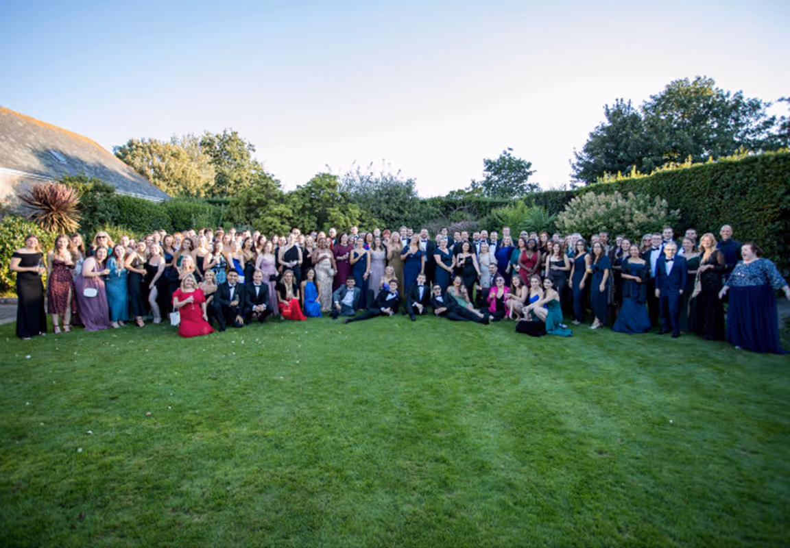Langham Hall global team group photo during 2021 company celebration