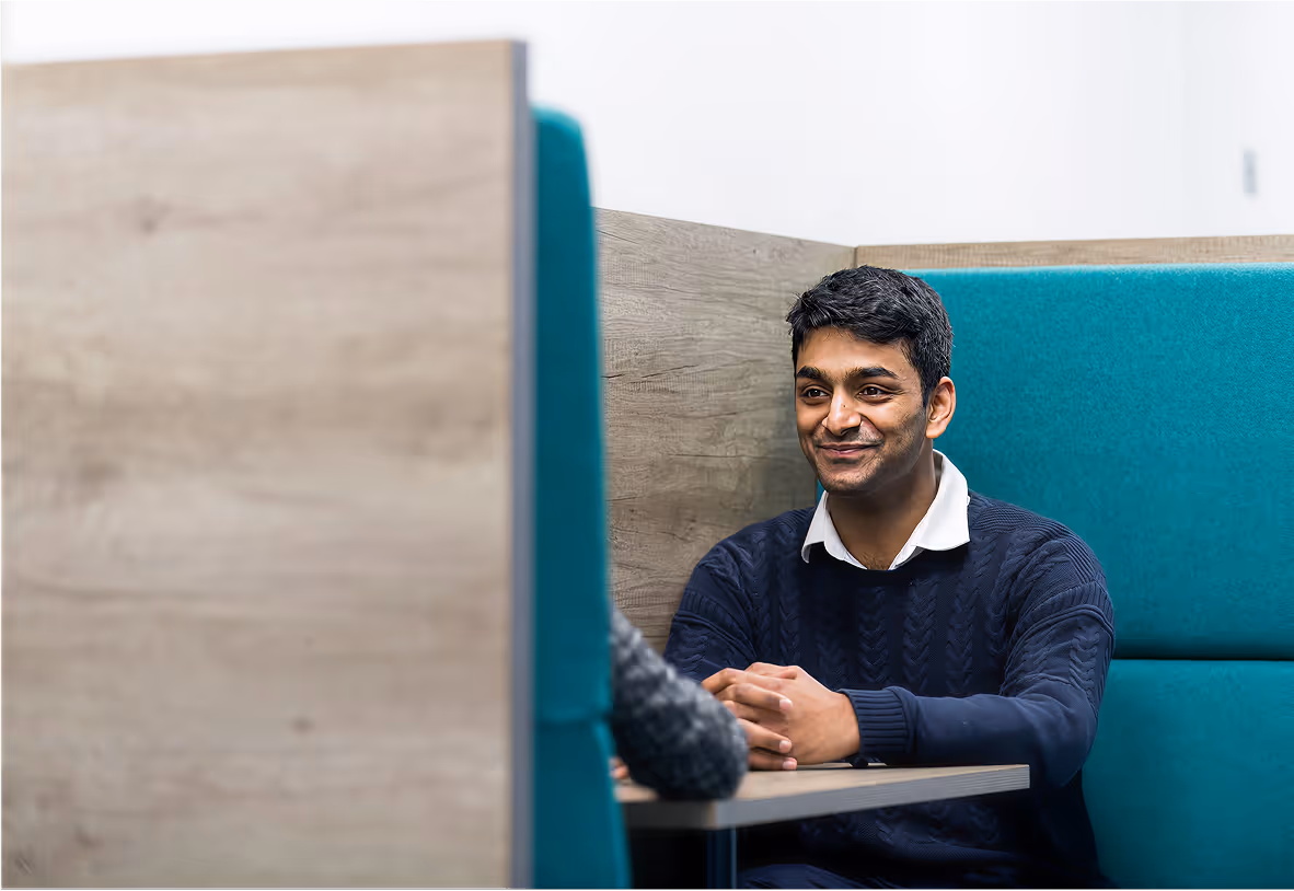 Langham Hall professional working in modern office