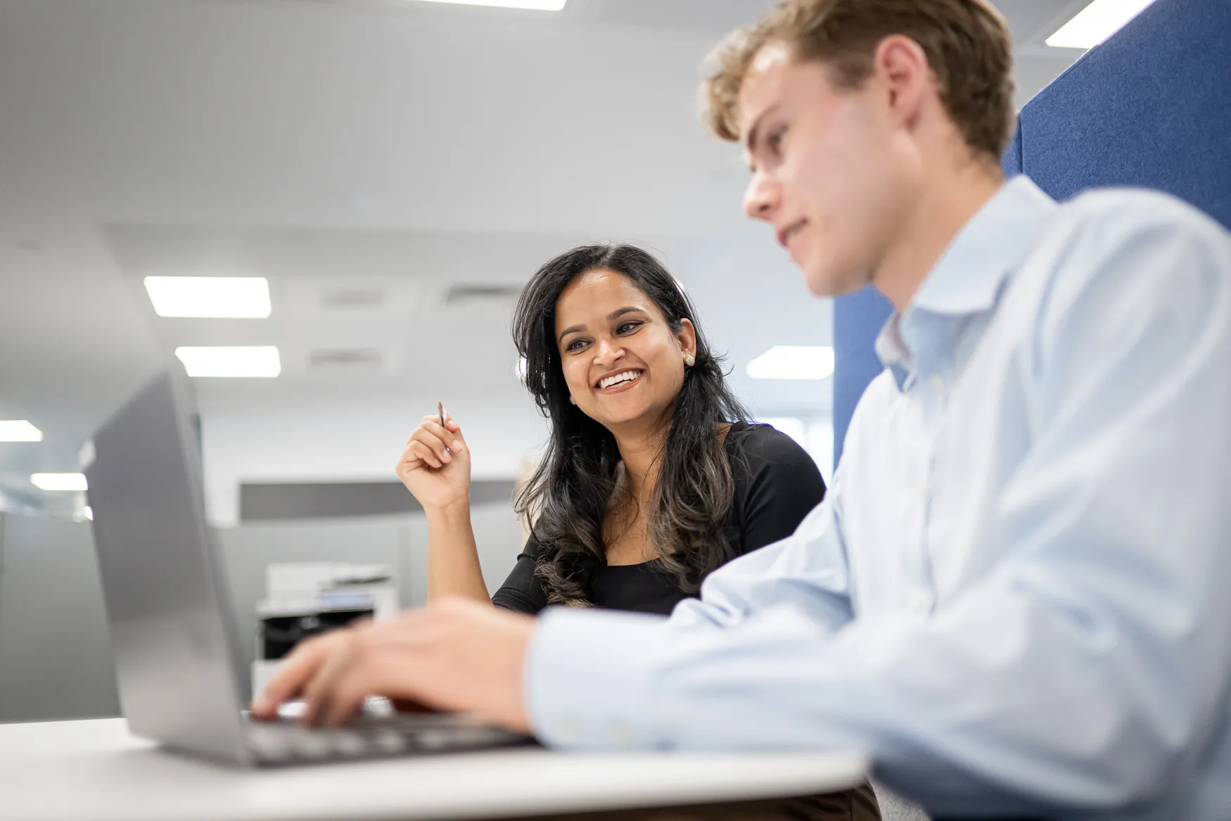 Two Langham Hall employees working