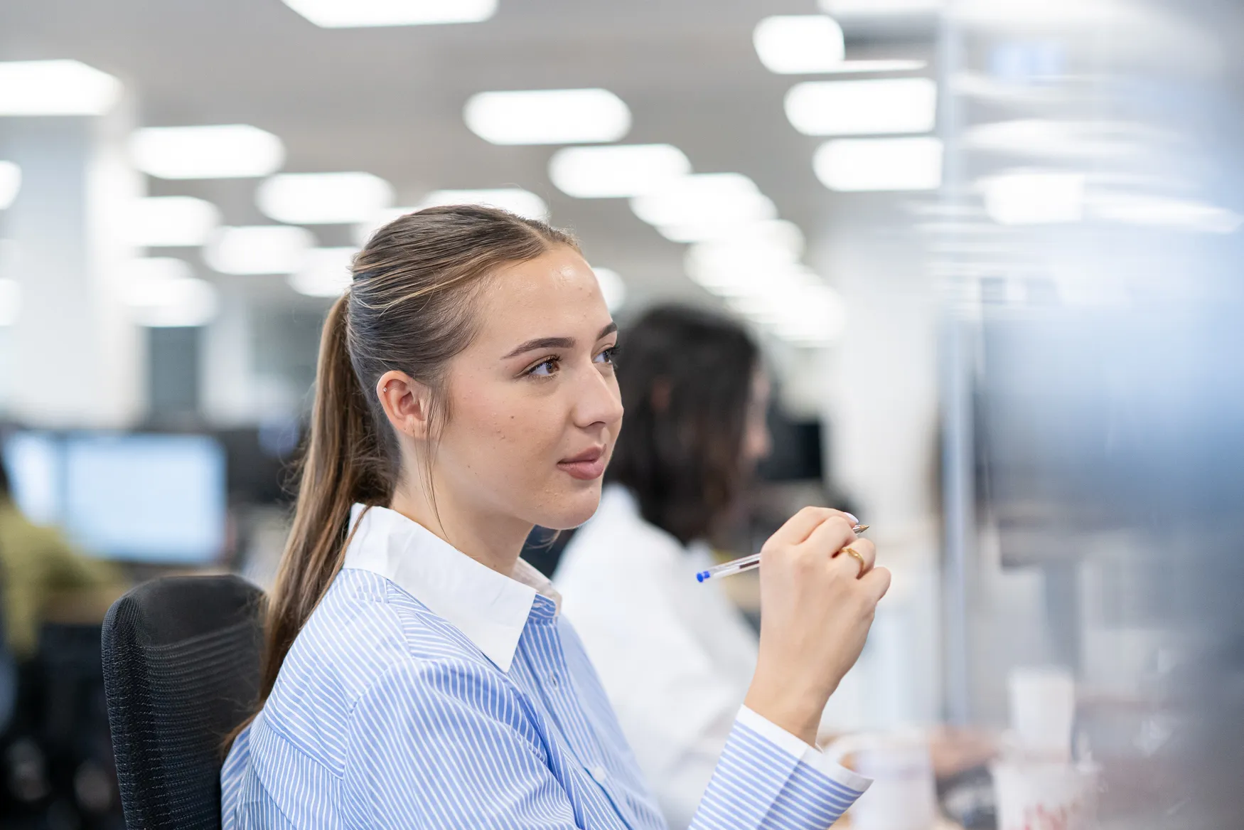 Langham Hall employees in the office