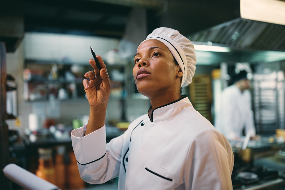 A chef checking supply