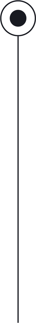 Vertical line connecting a small black circle inside a larger white circle with a black border.