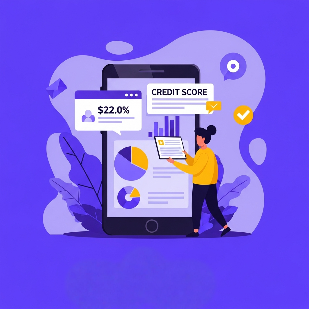 Person checking their credit score on a mobile device.