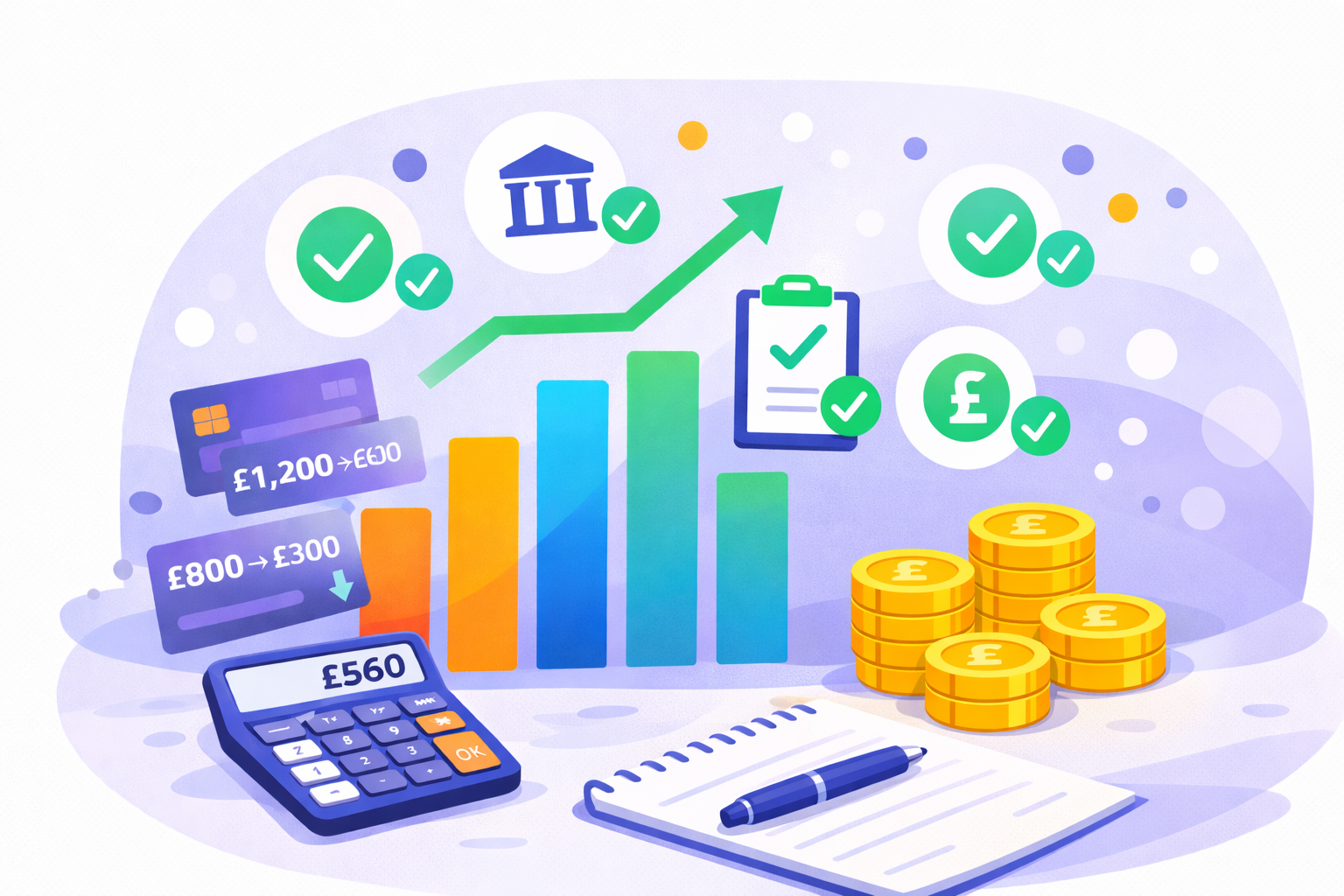 Person reviewing credit history and report details in the UK.