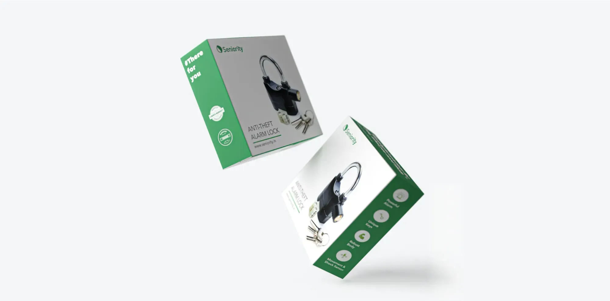 Two packed locks in a white background