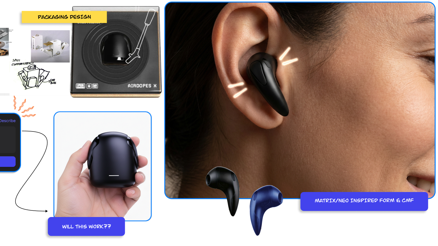 Earbud fit studies and an earbud worn in the ear