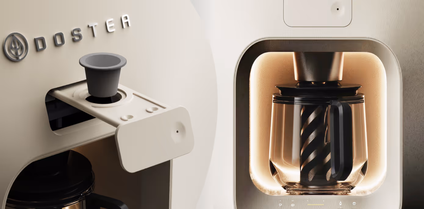 Detail of the Dostea tea maker brewing area