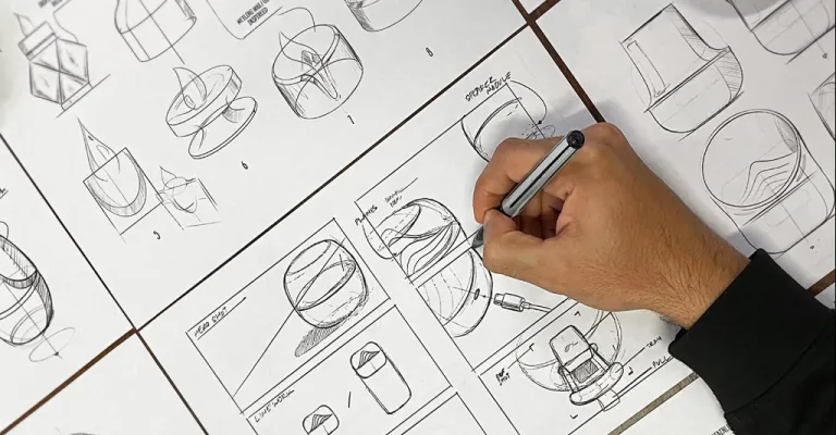 Hand Drawn Design Sketch For Hardware Prototyping Stage