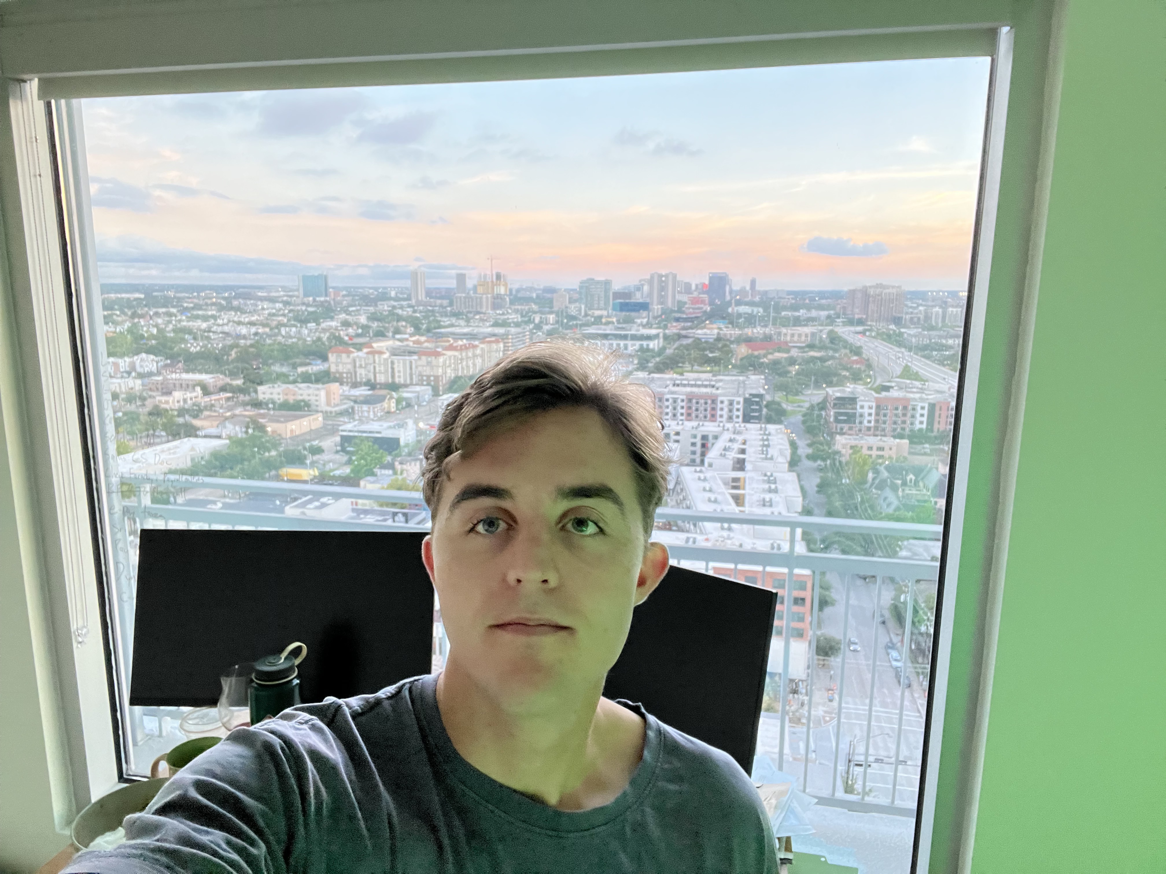 Ranger Woodland working from the Houston home office