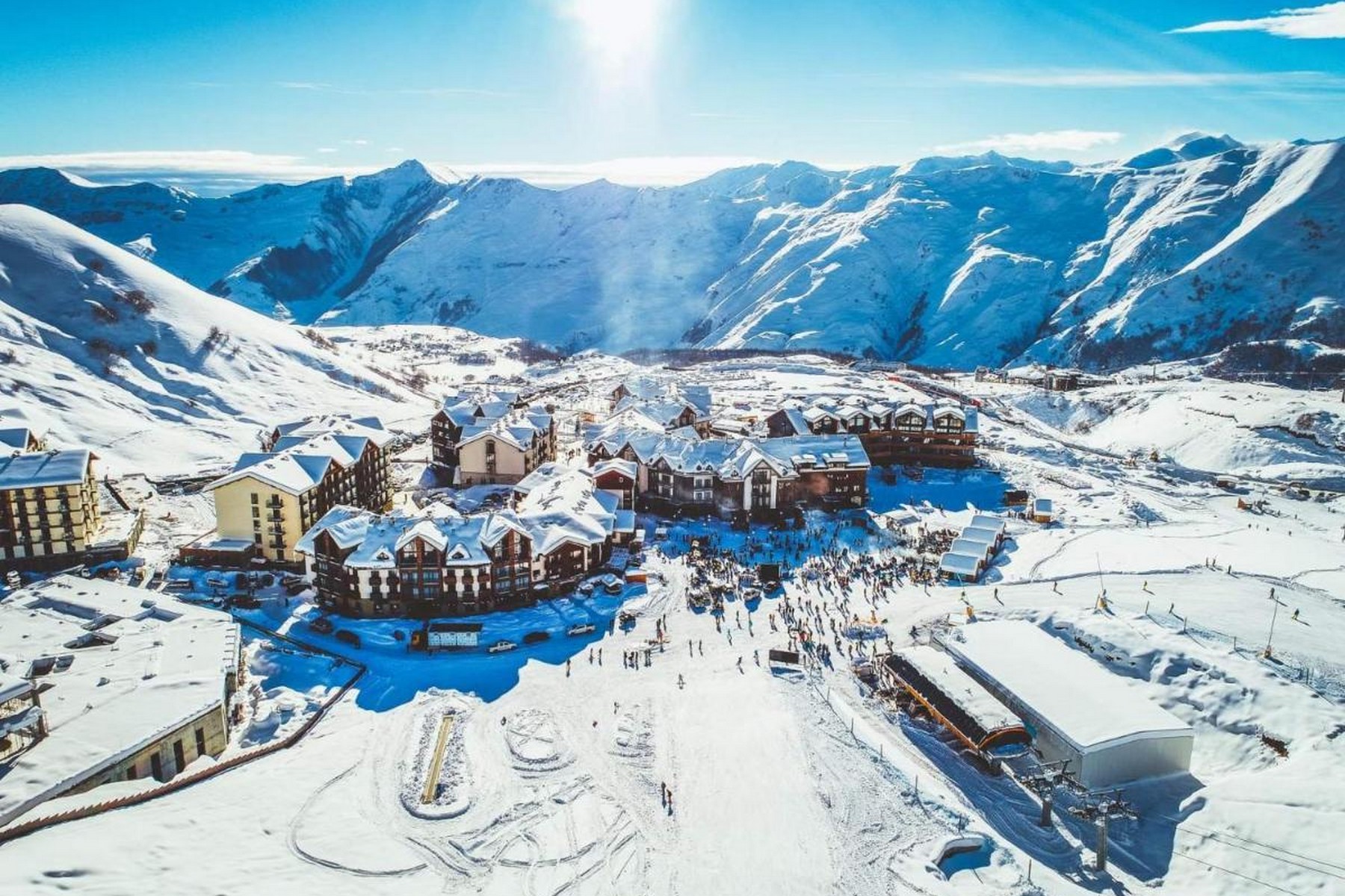 Gudauri mountain ski resort snow view