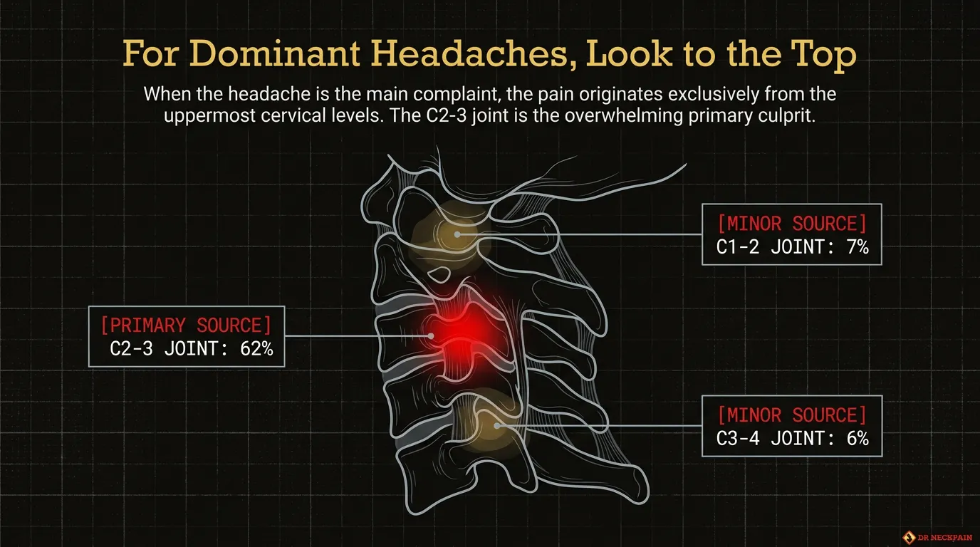 Chiropractor for migraine relief Singapore C2-3 cervical spine headache source chart drneckpain