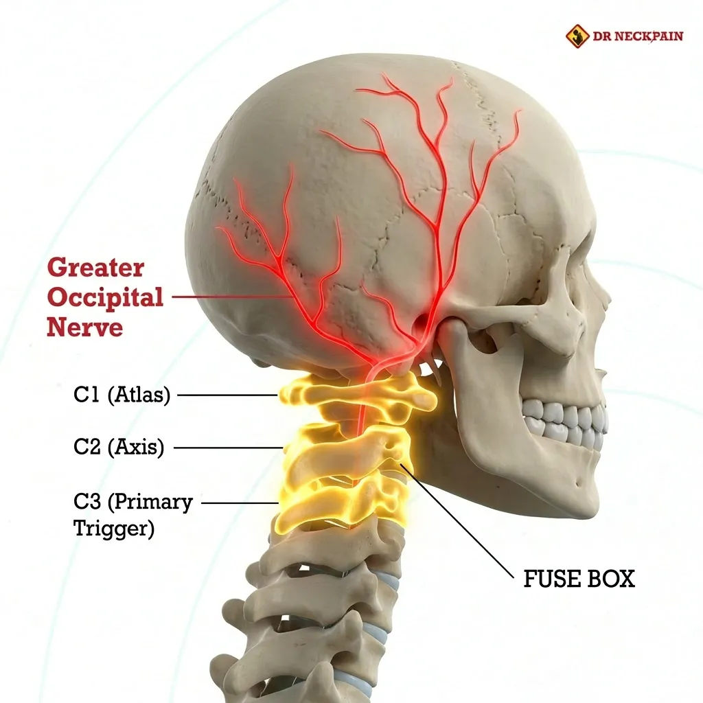 Upper cervical spine C1 C2 C3 Greater Occipital Nerve fuse box diagram Singapore