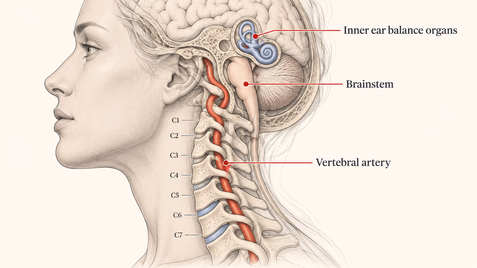 Why the neck differs from a thigh: arteries, nerves and the balance organ sitting close to where a massage gun is aimed