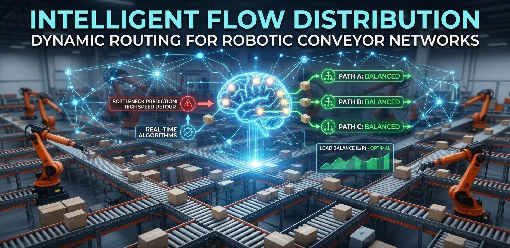 Intelligent Flow Distribution Across Robotic Conveyor Networks