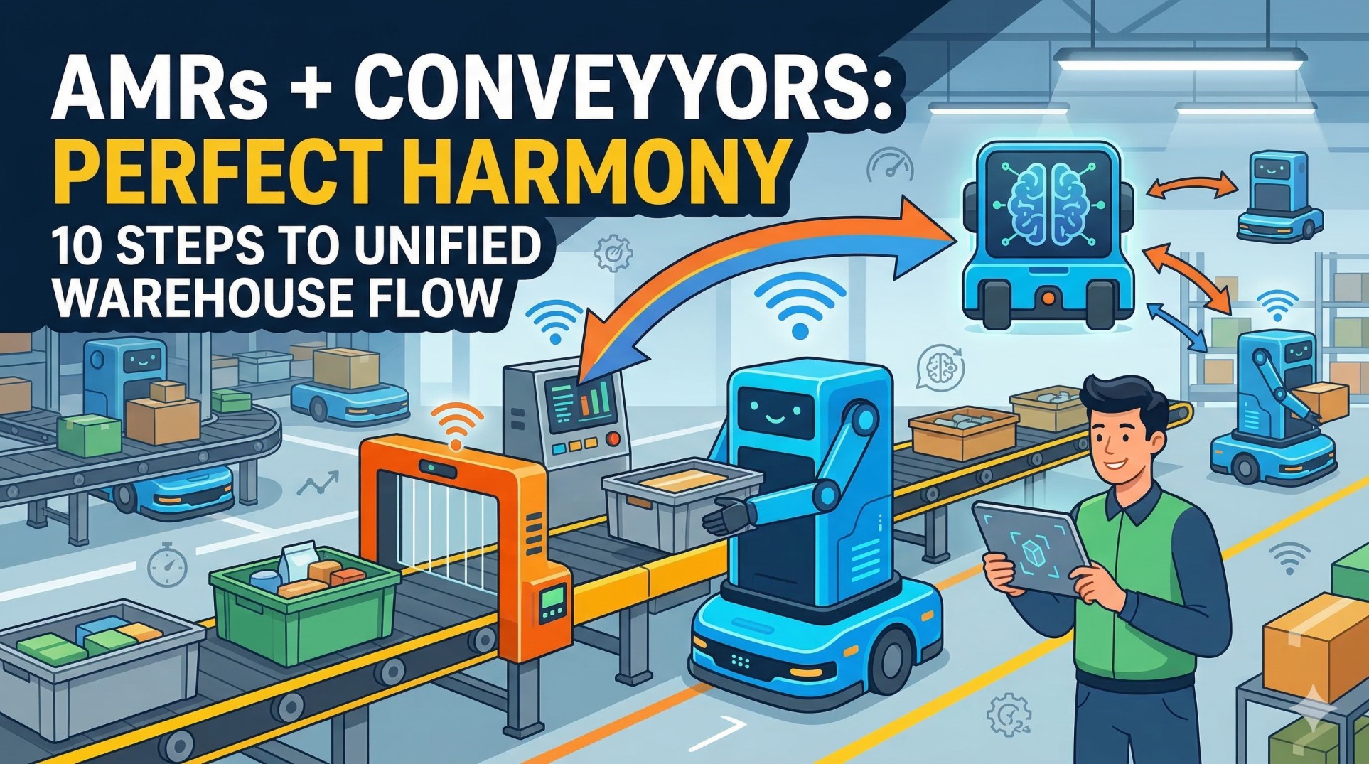 Coordinating Autonomous Mobile Robots with Conveyor Infrastructure