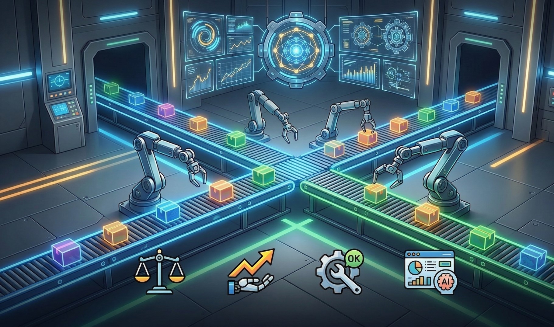 Load Distribution Techniques for Robotic Conveyor Lines