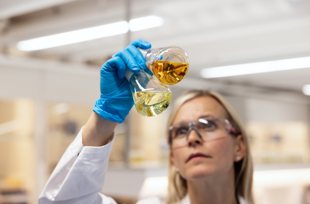 Epax scientist comparing marine oils