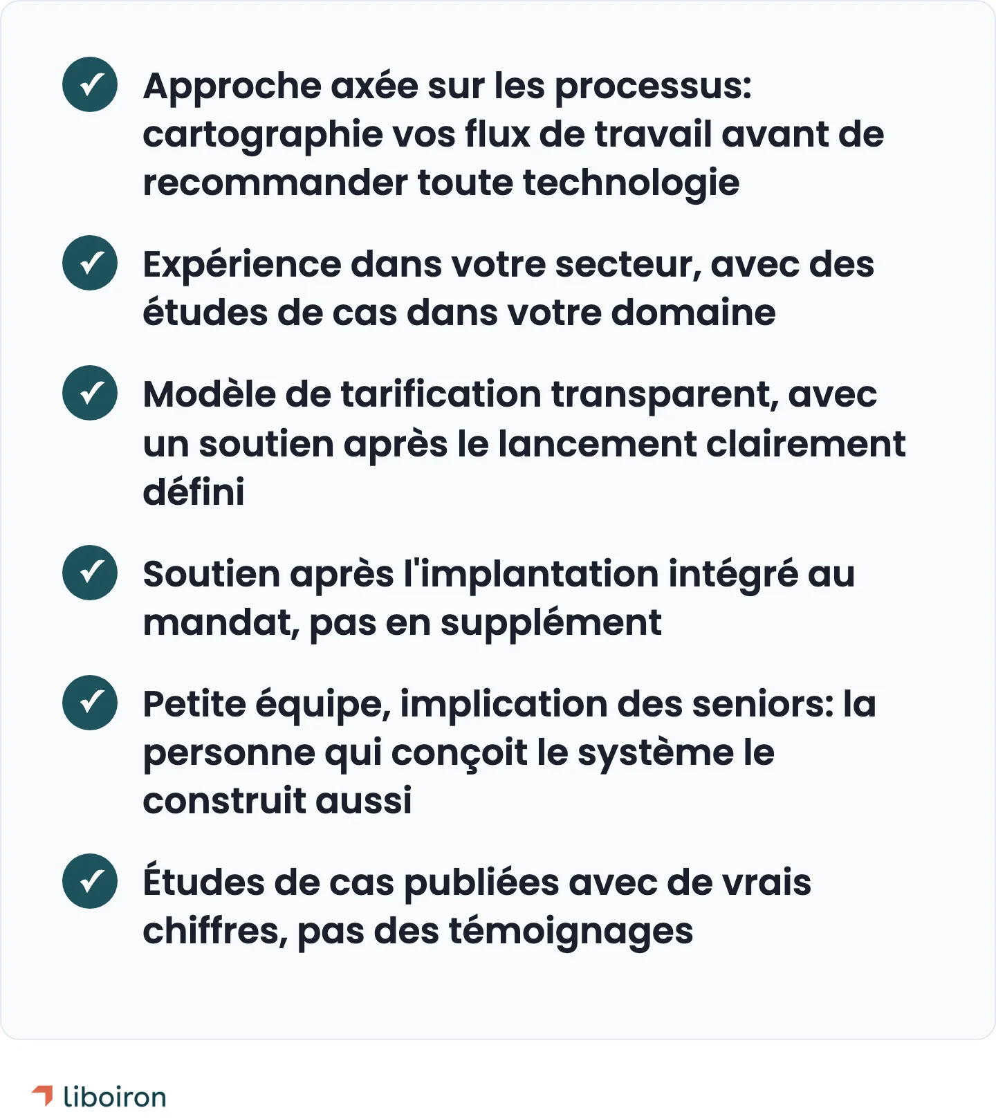 Liste de six critères pour choisir un consultant en automatisation