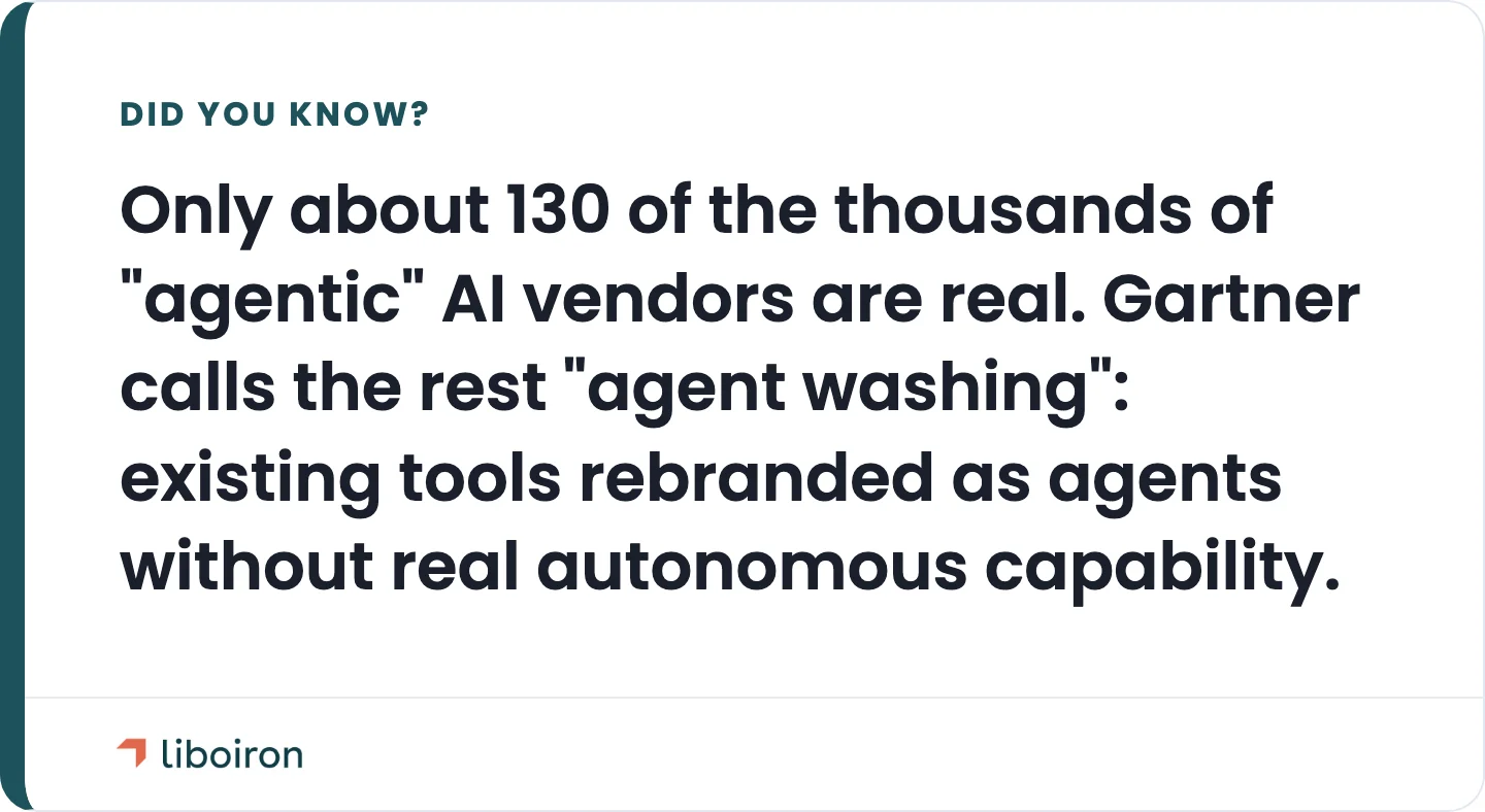 Most vendors marketed as agentic rebrand existing tools.