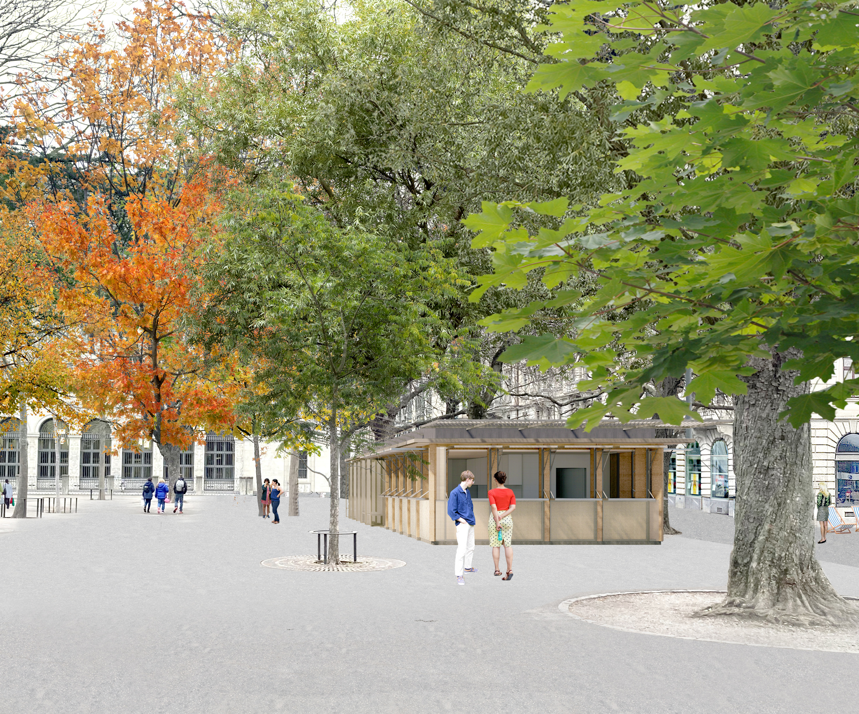 Kiosque et terre d’excavation, Zürich