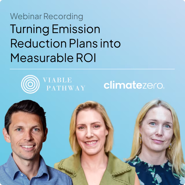 Turning Emission Reduction Plans into Measurable ROI
