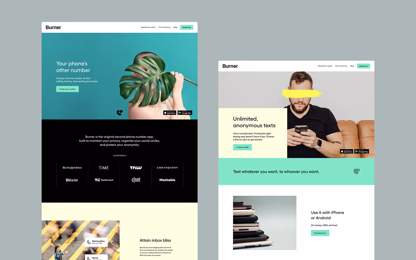 Burner Website Designs