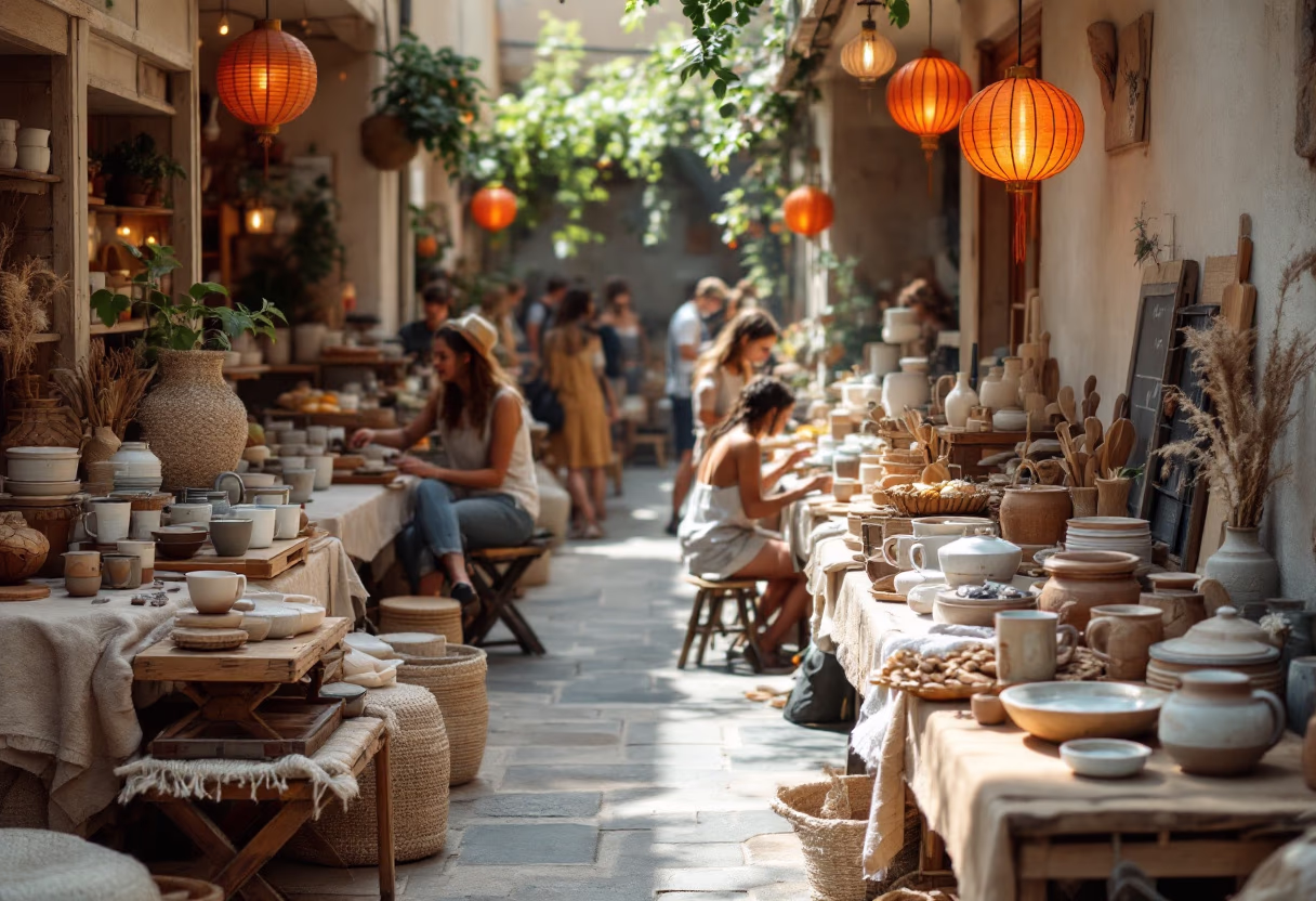 image of a university campus fair in the courtyard
