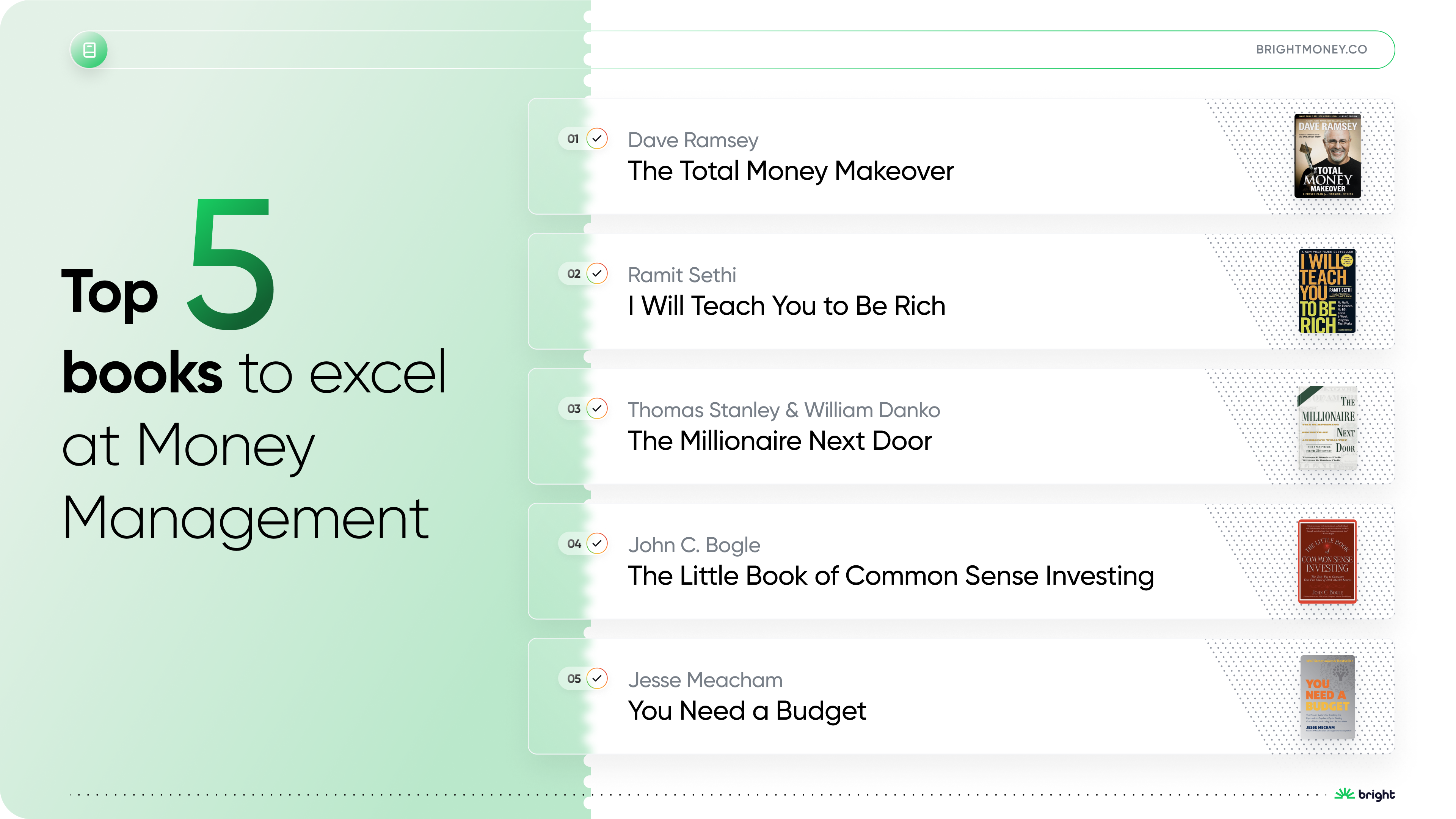 Money Management Books every beginner should read| Bright Money