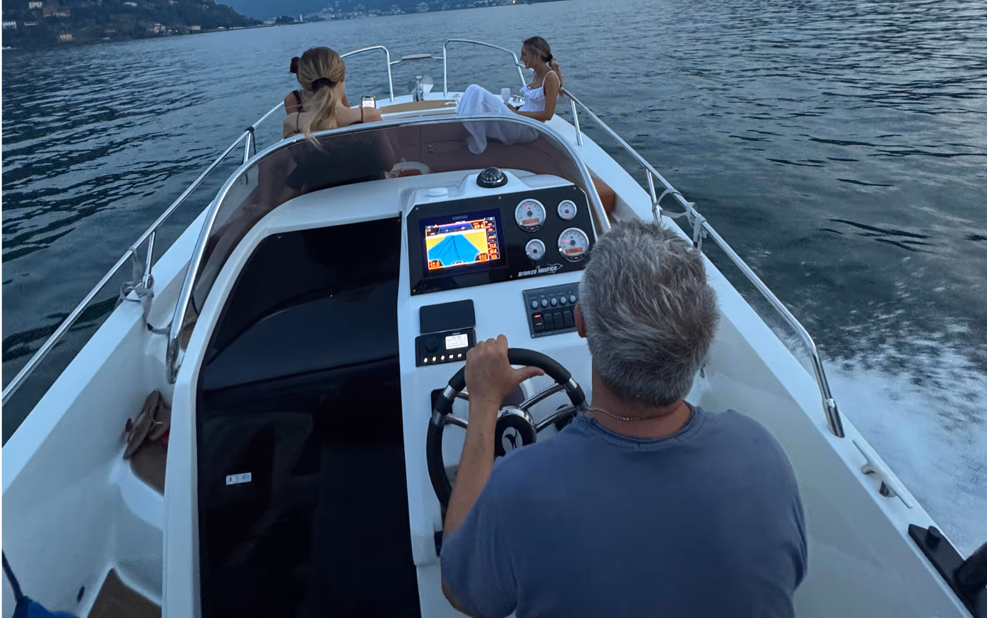 Private and sharing boat tours on lake Como, Italy. Nessi boat